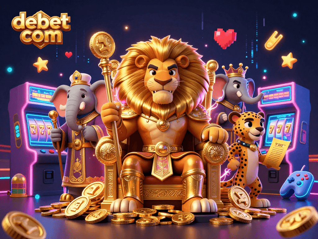 Engage in thrilling gameplay at debet com with the lion king ruling over slots and coins.