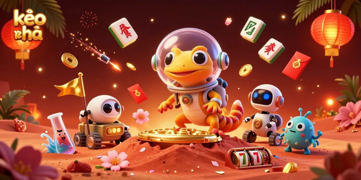 Experience kèo nhà cái excitement in a vibrant 3D casino scene with alien celebrations and dynamic game elements.