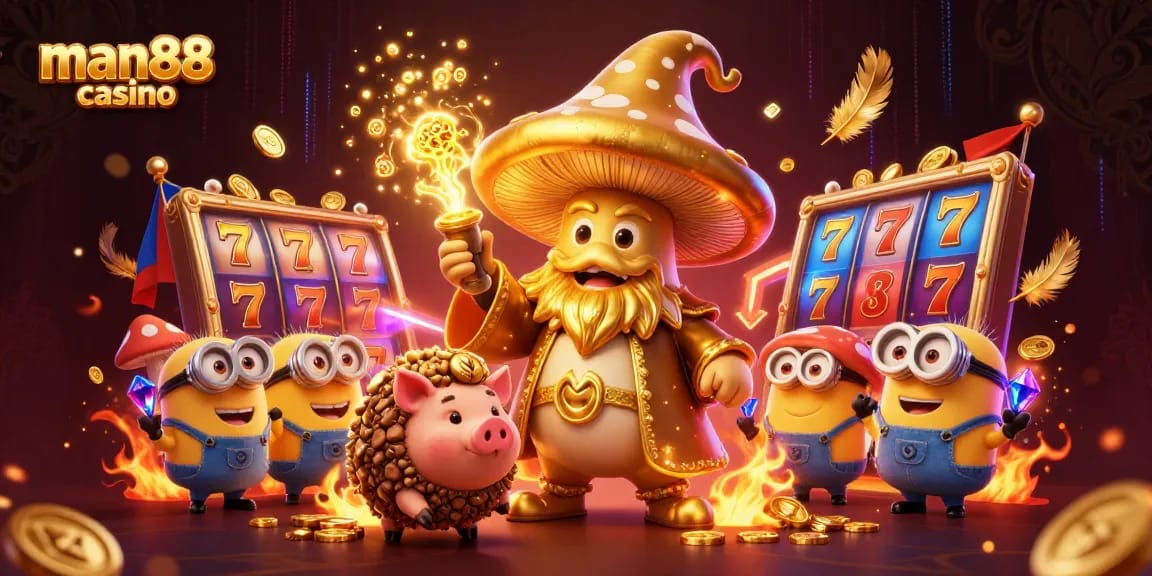 Experience the thrill of man88 casino with a magical 3D scene of winning slots.