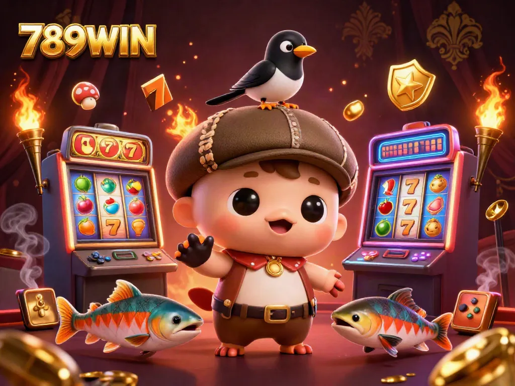Win big at 789WIN with vibrant 3D casino elements and playful characters, inviting gamers to play.