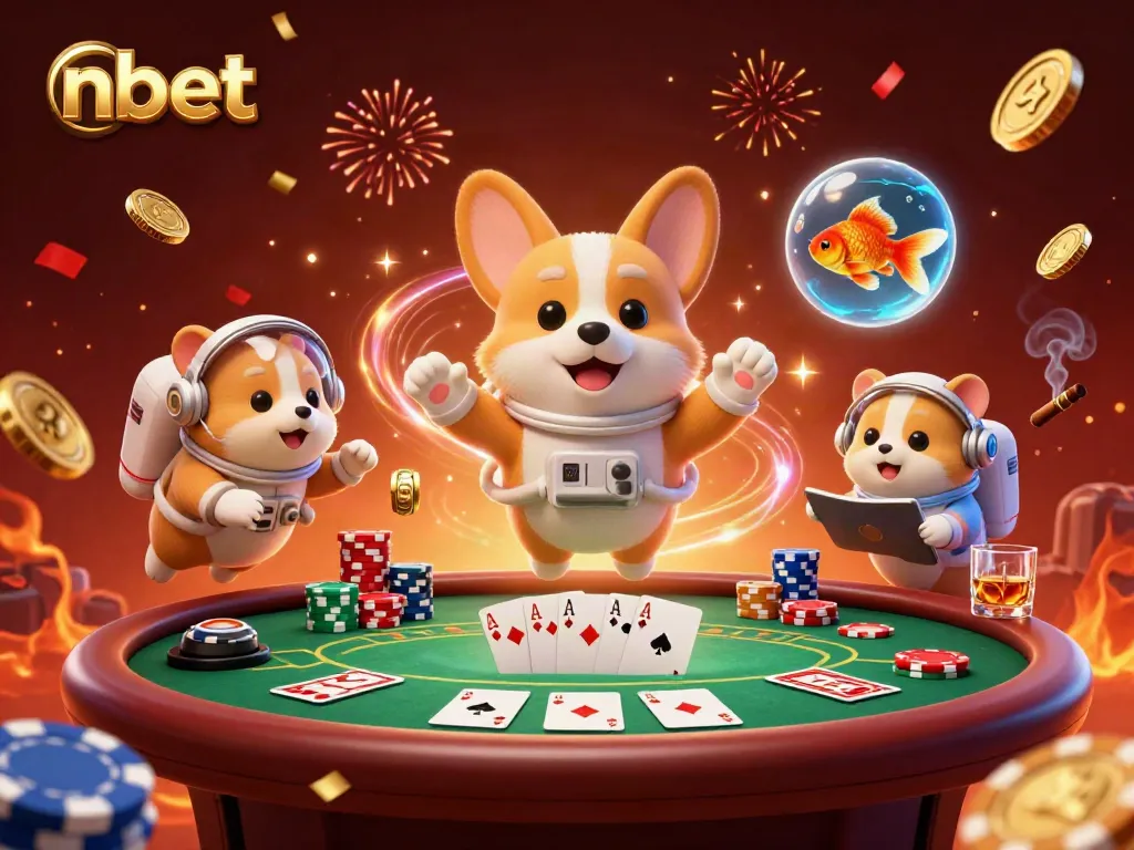 Experience thrilling gameplay with nbet in a vibrant space casino scene featuring lovable characters.