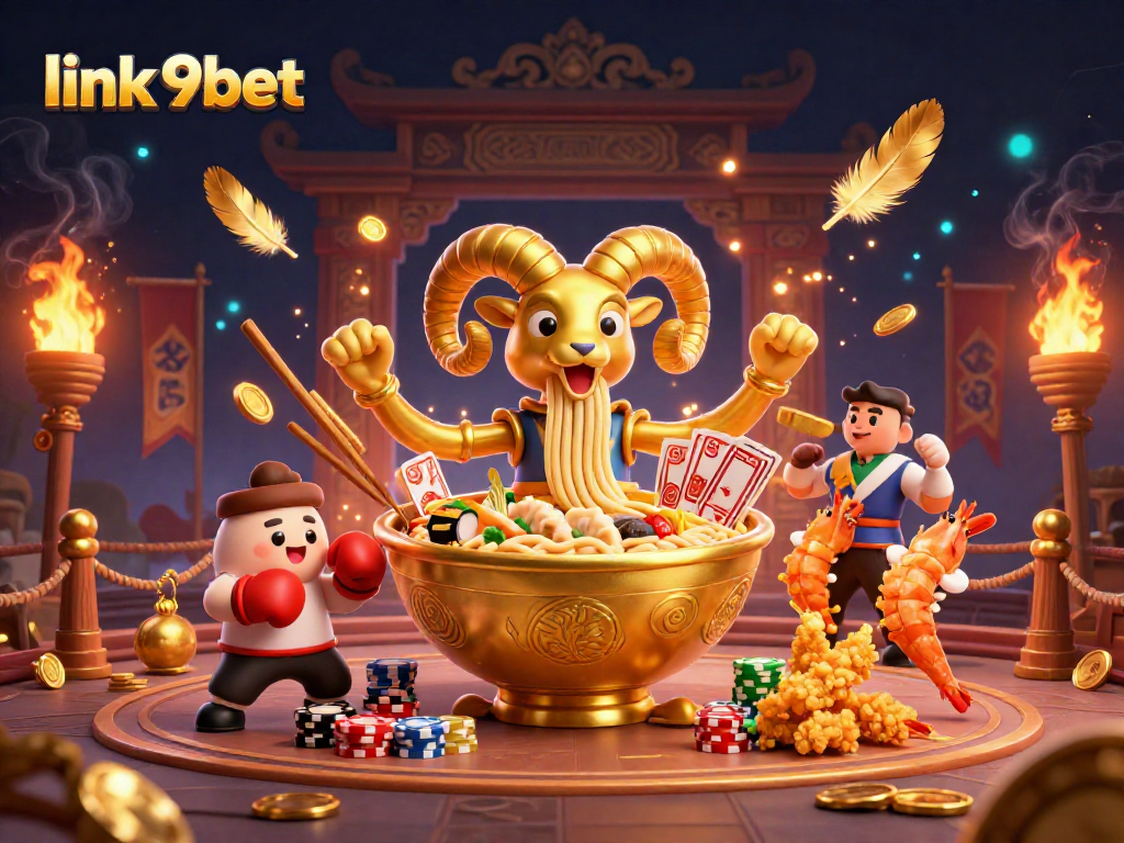 link 9bet excitement comes alive in a dynamic casino scene featuring playful 3D characters.