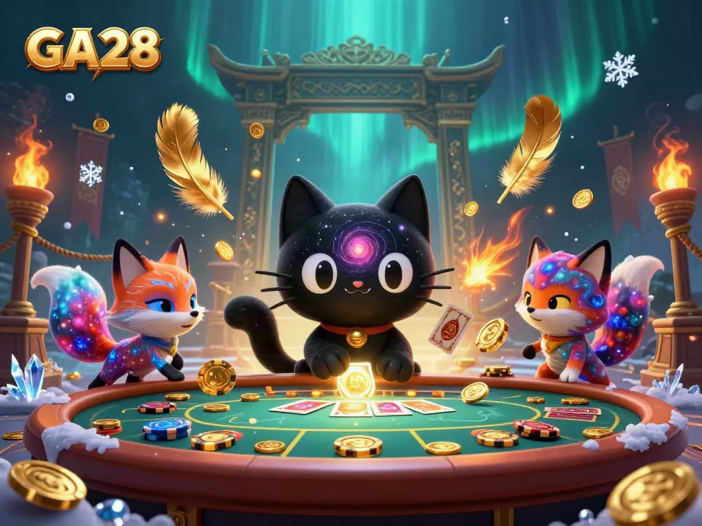 Experience GA28's dynamic cosmic casino with vibrant characters and captivating elements.