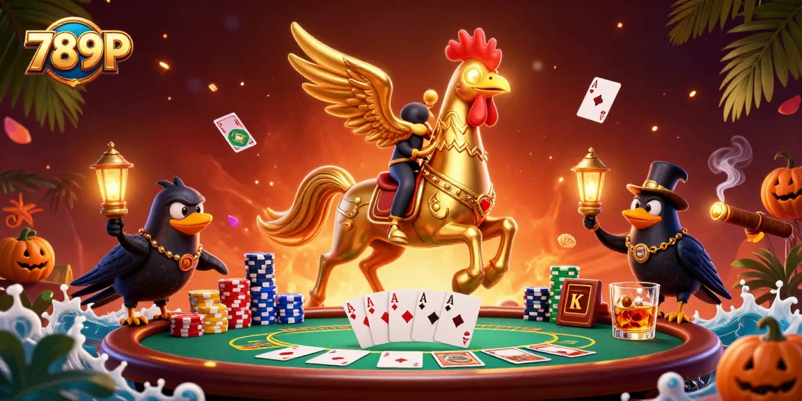 Experience the thrilling action of 789P with a golden rooster in a casino scene.